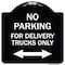 Signmission No Parking No Parking for Delivery Trucks Heavy-Gauge Aluminum Sign, 18" x 18", BW-1818-23666 A-DES-BW-1818-23666 - alternate 1